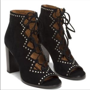 Frye Gabby Ghillie Studded Suede Bootie